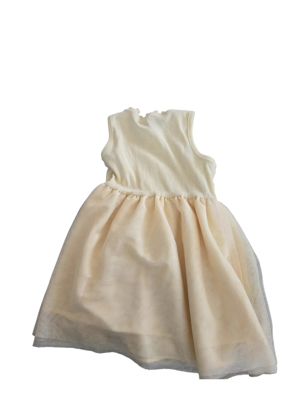 4/$15 Cream and Yellow Tulle Toddler Dress 2t Girls Summer